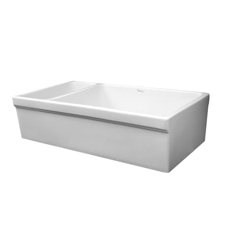 Whitehaus Large Rvrsbl Sink And Small Bowl W/ 2-1/2 Lip On Both Sides, Wht WHQDB542-WHITE